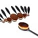 Tonsee 10Pcs Makeup Toothbrush Shaped Foundation Eyebrow Eyeliner Facial Brush + 1Pcs Oval Brushes