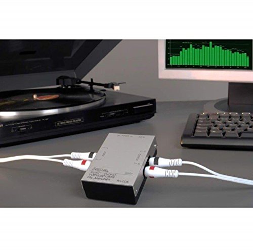 Hama Stereo Phono-Vorverstärker PA 005 (geeignet für Plattenspieler, Audiomischpulte oder PC-Soundkarten, RIAA-Entzerrung) silber – Bild 3