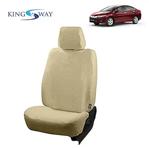 Kingsway Pure Cotton Towel Fabric Seat Covers for Honda City I-VTEC (2017 Model) (Beige Color, Single Piece for Rear Seat)