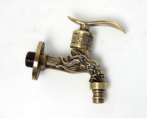 Ahatech Wasserhahn Küche Bad Vintage Antik Messing Wand befestigt - 3