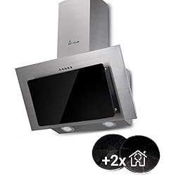 Hotte aspirante murale (60cm, acier inoxydable, verre noir, éclairage LED, 3 niveaux, boutons poussoirs) BASE604ED - KKT KOLBE