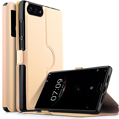 Doogee Mix Funda KuGi Slim Flip Cover Carcasa Cubierta de cuero PU Multi-Angle Shockproof Silicio Protectora de Carcasa con Soporte Plegable para Doogee Mix Smartphone--Oro reviews Doogee Mix Funda KuGi Slim Flip Cover Carcasa Cubierta de cuero PU Multi-Angle Shockproof Silicio Protectora de Carcasa con Soporte Plegable para Doogee Mix Smartphone--Oro