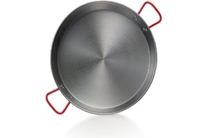 GARCIMA La Ideal poêles à paella en acier poli Argenté/rouge 24 cm, 1 pièce