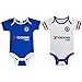 Chelsea FC Official Football Gift 2Pk Home Away Kit Baby Bodysuits 0-3 Months