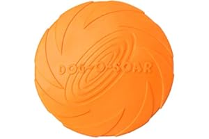 Andiker Hundespielzeug mit fliegender Scheibe, Spielzeug für Hunde, fliegende Untertasse, strapazierfähiges Gummi, Kauspielzeug für interaktiven Spaß im Freien, Größe M