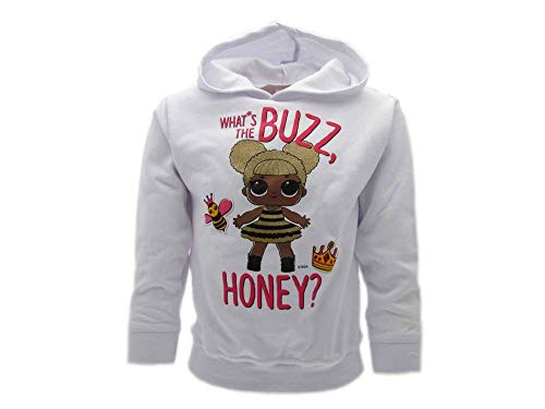 MGA Entertainment Felpa Originale LOL Surprise! Gitter Honey Bianca L.O.L. con Cappuccio Bambina (5-6 Anni)