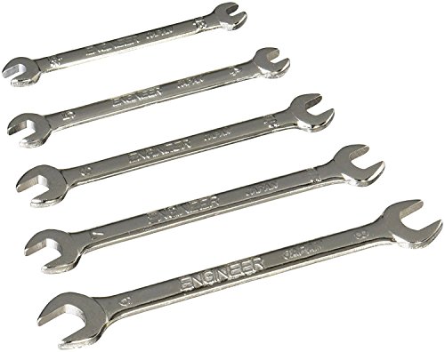 5 Stück metrische Schraubenschlüssel in kleinen Größen eingestellt – 3,2 mm / 3,5 mm, 4,0 mm / 5,0 mm, 5,5 mm / 6,0 mm, 6,5 / 7,0 mm, 8,0 mm / 9,0 mm. Engineer ts-01, 5pc mini spanner set in wallet (metric) - 3