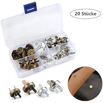 QUARKZMAN Leder Nieten 100 Set - 5mm Fuchsia Metall Nieten Für DIY