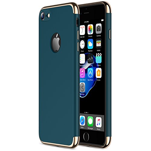 iPhone 7 Case, RANVOO 3 in 1 Hard Slim Anti-Scratch Shockproof Electroplate Frame with Coated Surface Case for Apple iPhone 7 (2016), Dark Green [LOGO VISIBLE]