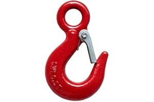 KeyMet Ösenlasthaken Haken mit Öse Lasthaken (500 KG) Sicherheitshaken Rot Lackiert