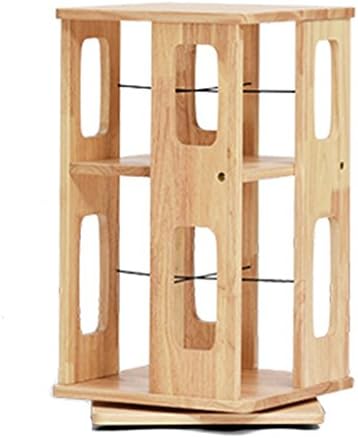 TH Multifunction Rotate Bookshelf Solid Wood Shelf Simple Child Storage Shelf Student Bookcase Floor Type Office Bookshelf