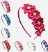 WANGSAURA Girl Kids Satin Rhinestone Flower Hair Band Headband Headwear accessories (one size, rose)