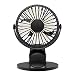 Produktbild SYY Mini USB Ventilator, Leise Tischventilator Lüfter Fan, Auto-Oszillierend, wiederaufladbarer, Stufenloser Geschwindigkeit Persönlicher Clip Fan für Auto Camping Büro (Schwarz)