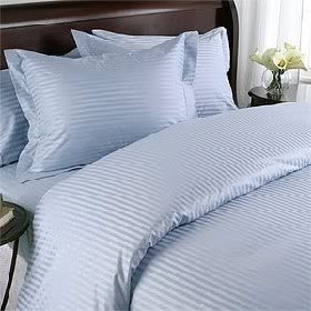 1200 Thread Count Egyptian Cotton 1200TC Duvet Cover Set, King , Blue Stripe