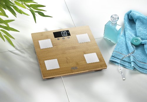 ADE Körperanalysewaage BA 914 Barbara. Digitale Personenwaage mit Körperfettanalyse. Wiegefläche aus echtem Bambus zur präzisen Gewichtsbestimmung. Analyse von Körperwasser und Muskelmasse. Braun - 2