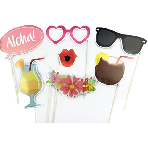 21 Fotorequisiten & Fotoaccessoires für witzige & lustige Bilder, Sommer-Strand-Serie Flamingo Lustige, Geburtstag oder jede andere Party - 2