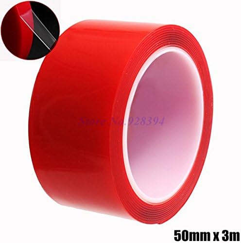 WRITIME (5mm-100mm) Super Strong Double-sided Transparent Clear Acrylic Foam Adhesive Tape Multi-role Tape (1mm Thick) 3 Meters,1 Roll 50mmx3meters