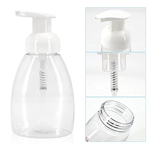 almondcy 3 200 ml feine leer Mist Spray Flasche? tragbar manuell Garten Pflanzen Hand trigger Wasser spritzen Kunststoff Sprühflasche? Kunststoff Trigger Spray Flasche für Blumen und Reinigung Garten, Transparent/Weiß, 2 - 2