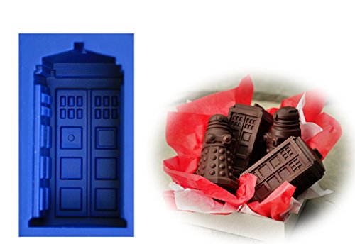 joyoldelf Doctor Who Silikon Eiswürfel und Schokolade, Süßigkeiten, Keksen Form Maker – Tardis und Daleks - 6