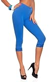 FUTURO FASHION® Cropped 3/4 Lenght Cotton Leggings With Lace All Colours & All Sizes