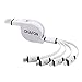 Produktbild Einziehbares USB-Kabel, chafon 4 in 1 Multi Ladegerät mit 2 x 8 Pin Lightning/Micro USB/USB C Anschlüsse lädt Android, iPod, iPhone, iPad, Micro-USB und der U89 Smartphones und tablets-1 m/3.3Feet [weiß]