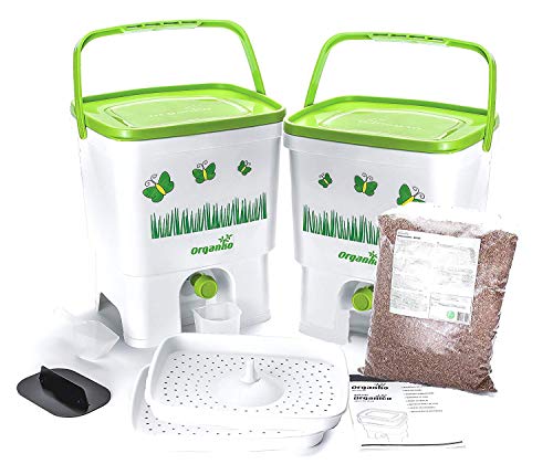 Skaza - mind your eco Bokashi Organico Komposter, Weiß/Hellgrün