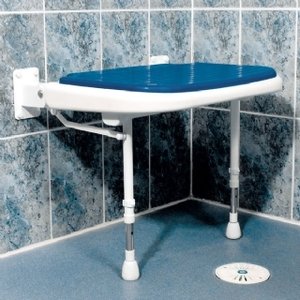 Preisvergleich Produktbild Duschsitz, RC7 Wandtattoo zusammenklappbar mit verstellbaren Beinen und Schutz – 46 x 48,5 cm – Gewicht max 250 kg – Garantie Lebenslang