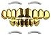 Produktbild Mit 24K vergoldete 8 Zahn-Grillz für obere und untere Zahnreihe, Hip-Hop-Gebiss + 2 Extra-Streifen zum Formen