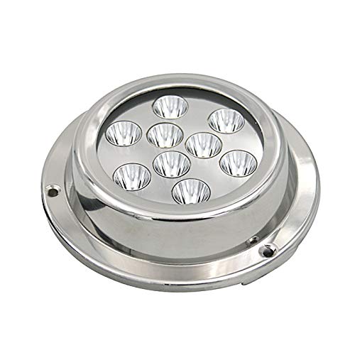 Rgb 9x3W Single Color Surface Wall Mount IP68 316L Stainless Steel Round Underwater Marine Sea Saltwater Dock Lighing 27W Ocean Rustproof Submarine Decorative Navigation Spot Led Boat Lights