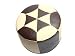 Produktbild Pouf Sitzwürfel Sitzhocker Hocker Tabouret Möbelhocker Rund Kunstleder dunkelbraun/champagner Ø 50/34 cm