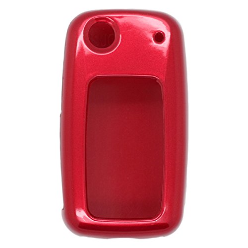 Fassport Metallic Paint Key Case Shell Cover fit for Volkswagen Skoda Seat Flip Remote Key Black