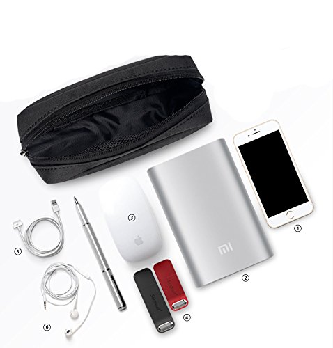 Jukkarri® Elektronikzubehör-Reisekasten für Energy-Banks, USB Drive Shuttle, Kabel Zubehör Tasche Organizer Power Bank Fall, Electronics Zubehör Travel Gear Organisieren Fall, Kabel Management Festplatte Tasche - 4