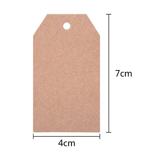 100 Piezas Etiquetas de Papel Kraft Etiquetas de Regalo en Blanco Tarjetas de Manualidades Material de Boda Etiquetas Colgante con 30 Metros de Cordel