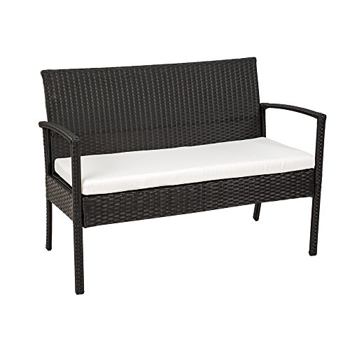 TecTake Poly Rattan Gartenmöbel Gartengarnitur Gartenset Sitzgruppe schwarz
