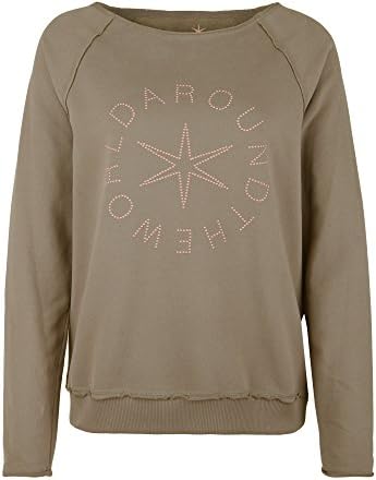 Juvia Women's Casual Plain Long Sleeve Sweatshirt -  green - Medium