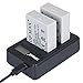 Price comparison product image LP-E8 USB Dual Charger + 2x Super High Power Battery for Canon EOS 700D,EOS 650D,EOS 600D,EOS 550D Digital SLR Camera,Canon Battery Grip BG-E8,Canon Battery Charger LC-E8E (USB Dual Battery Charger + 2x Battery)