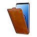 Produktbild StilGut Leder-Hülle kompatibel mit Galaxy S9+ (S9plus) vertikales Flip-Case, Cognac