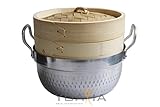 yoaxia ® - Bambusdämpfer 2-teilig (18cm) mit Wassertopf // Steamer Set // Bamboo Steamer yoaxia ® - Bambusdämpfer 2-teilig (18cm) mit Wassertopf // Steamer Set // Bamboo Steamer