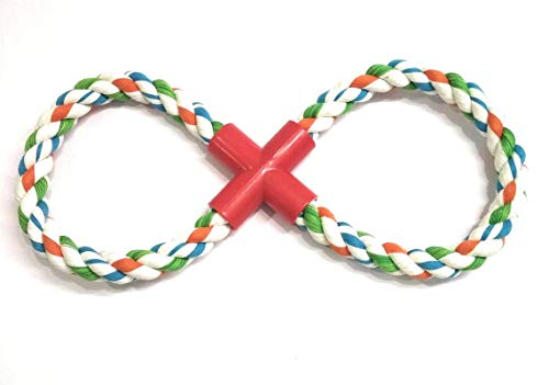 PawCloud Cotton Chew Dog Rope Toy, Double Ring Dog Chew Tug Toy, Large, Multicolor