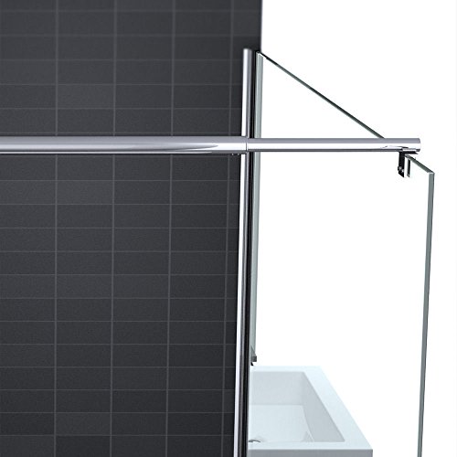 120×200 cm Luxus Duschwand aus Echtglas Bremen1K, 8mm ESG Sicherheitsglas Klarglas, inkl. Nanobeschichtung - 3