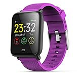 CCYOO Sport Smart Armband Farbe Bildschirm Herzfrequenz Blut Smart Armband Druck Wasserdicht Fitness Tracker Band,Purple