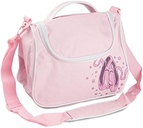 GIFTED DANCER Girls Dance Bag ballet shoes design pink with shoulder strap