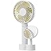 Produktbild Qinlee USB Handventilator Batteriebetrieben Mini Tragbar Wiederaufladbar Ventilator Klein Lüfter Fan Leise Elektrisch Fan mit Spiegel für Schlafzimmer Büro Reisen Camping-Weiß