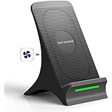 10 W Fast Wireless Charger, Compatible iPhone XS/XR/XS Max/X/ 8/8 Plus, 10W Fast Charging for GalaxyS10/S10+/S10e/S9/S9+/S8/S8+/Note 5/Note 8/Note 9, Temperature Control &amp; LED Indicator