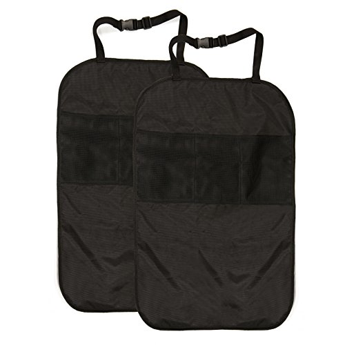 Car Seat Back Protector Backseat Kick Mat Black, Pack of 2 - UK Stock Free Shipping