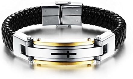 WKAICJC Bracelets Men Couples Jewelry Fashion Individuality Accessories Creative Retro Cross,Gold-OneSize