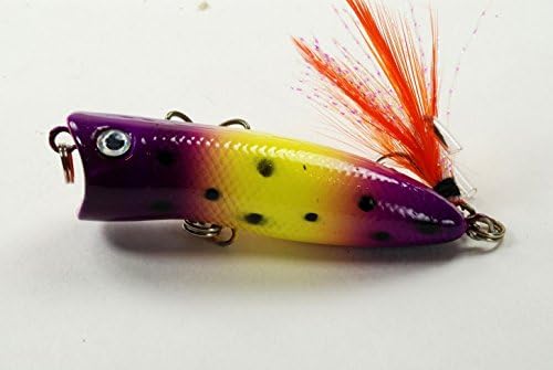 Akuna BP 147 Holographic Trout Top Water Lure Popper, Five of One Color, Viking
