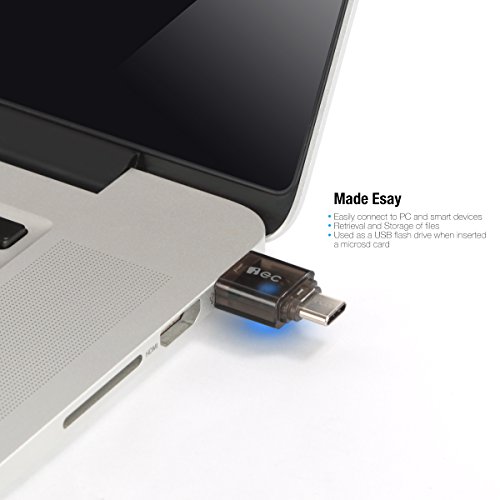 EC Technology Type C/A an Mikro-SD Kartenlesegerät, Flashspeicher Kartenlesegerät mit Hochgeschwindigkeits-USB 2.0 Type C Buchse - 4