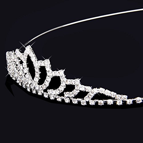 iShine Hochzeit Diadem Brautbrautjungfern Strass Kronen Stirnband Tiara Schließe Haarspange pin (Type A) - 3
