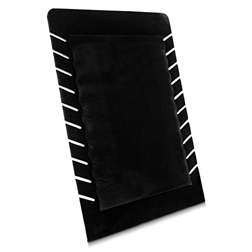 VENKON – Kettenständer für 10 Halsketten Organizer für Schmuck Aufbewahrung & Präsentation – Samt Schwarz – 35 x 23 cm - 5